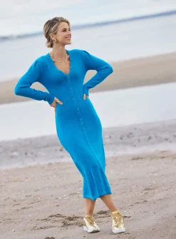 VOGUE WILLIAMS Azure Knit Midaxi Dress XL