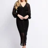 VOGUE WILLIAMS Black Knit Midaxi Dress S