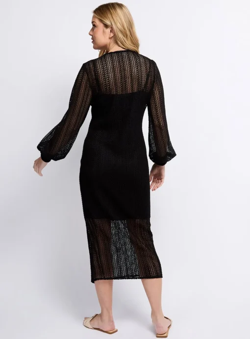 VOGUE WILLIAMS Black Knit Midaxi Dress S