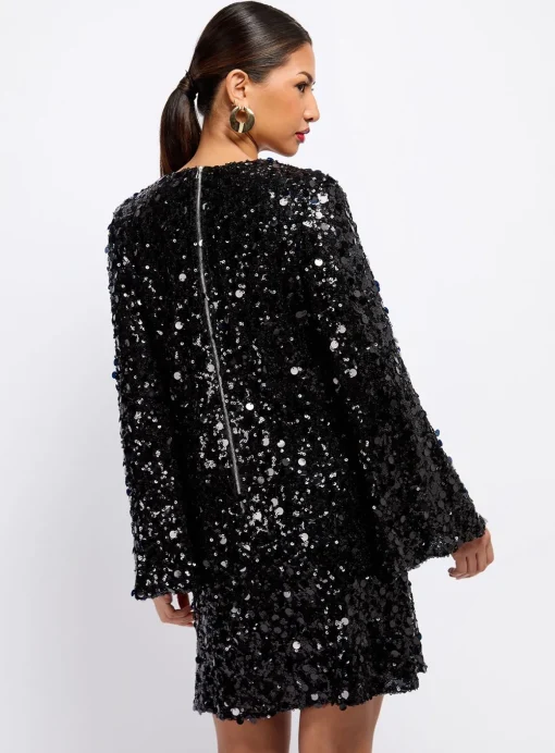 VOGUE WILLIAMS Black Sequin Mini Dress 10