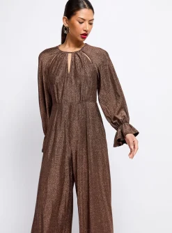 VOGUE WILLIAMS Brown Metallic Jumpsuit 12