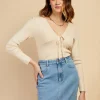 VOGUE WILLIAMS Cream Tie Top M