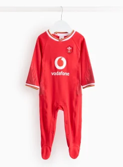Wales Rugby Licensed Home Kit Sleepsuit Up to 3 mths