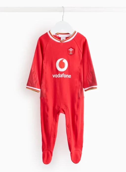 Wales Rugby Licensed Home Kit Sleepsuit Up to 3 mths