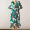 WALLIS Floral Glitter Spot Ruffle Midi Dress 12