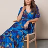 WALLIS Floral Print Ruffle Midi Dress 18