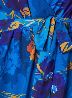 WALLIS Floral Print Ruffle Midi Dress 18