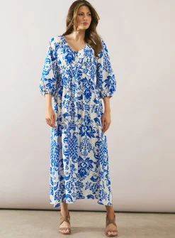 WALLIS Floral Ruched Waist Midaxi Tea Dress 12