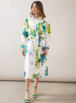 WALLIS Premium Floral Belted Shirt Dress 16