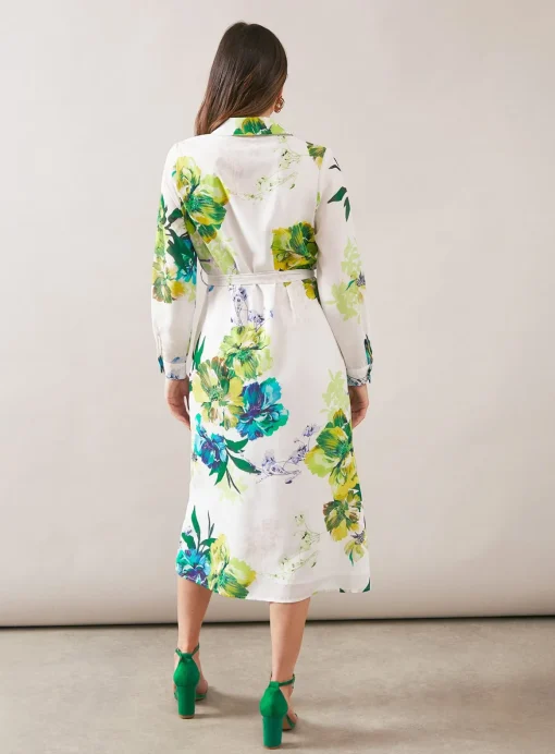 WALLIS Premium Floral Belted Shirt Dress 16