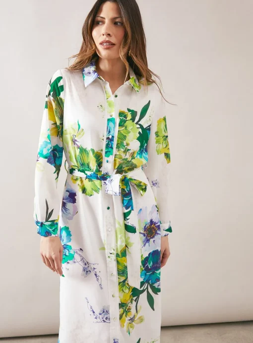 WALLIS Premium Floral Belted Shirt Dress 16