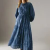 WAREHOUSE Broderie Drawstring Waist Midi Dress 14