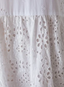 WAREHOUSE Broderie Mix Tiered Midi Dress 10
