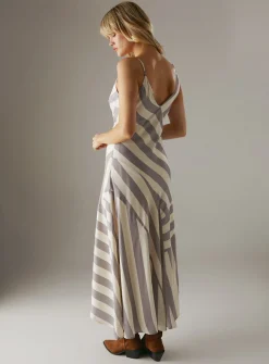 WAREHOUSE Cutabout Stripe Strappy Midi Slip Dress 16