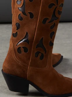 WAREHOUSE Faith For Warehouse: Sadie Suede Cutout Western Boots 5
