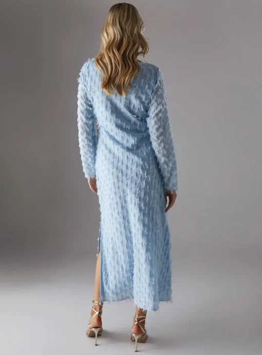 WAREHOUSE Fluffy Slash Neck Column Midi Dress 16