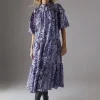 WAREHOUSE Organza High Neck Tier Midi Smock Dress 8