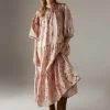 WAREHOUSE Organza High Neck Tier Midi Smock Dress 12