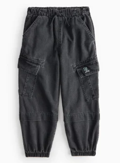 Washed Black Denim Cargo Trousers 7 years