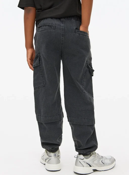 Washed Black Denim Cargo Trousers 7 years