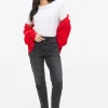 Washed Black Denim Relaxed Straight Jeans 10S