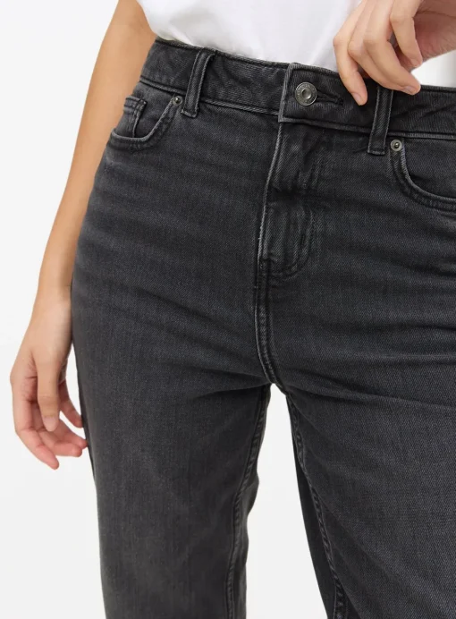 Washed Black Denim Relaxed Straight Jeans 10S