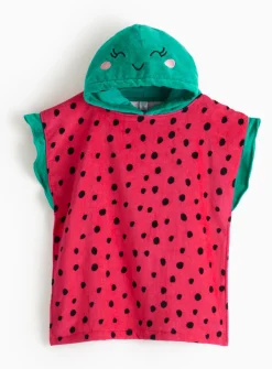 Watermelon Print Novelty Poncho Towel One Size