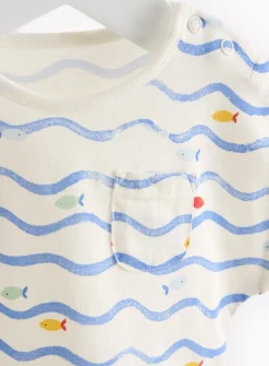 Wave Printed Jersey Romper Up to 3 mths