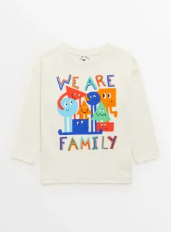 We Are Family Graphic Print Long Sleeve T-Shirt 1-2 years