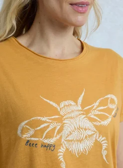 WEIRD FISH Ferne Bee Slub Graphic T-Shirt 16