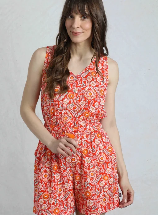 WEIRD FISH Mare Viscose Printed Playsuit 20