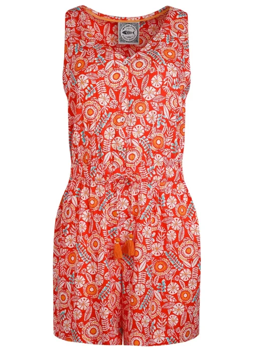 WEIRD FISH Mare Viscose Printed Playsuit 20
