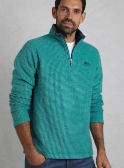 WEIRD FISH Newark 1/4 Zip Grid Fleece S