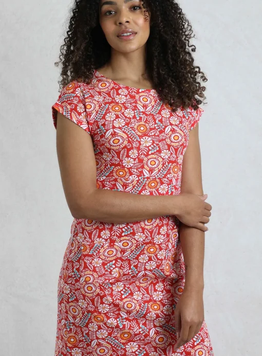 WEIRD FISH Tallahassee Printed Jersey Dress 14