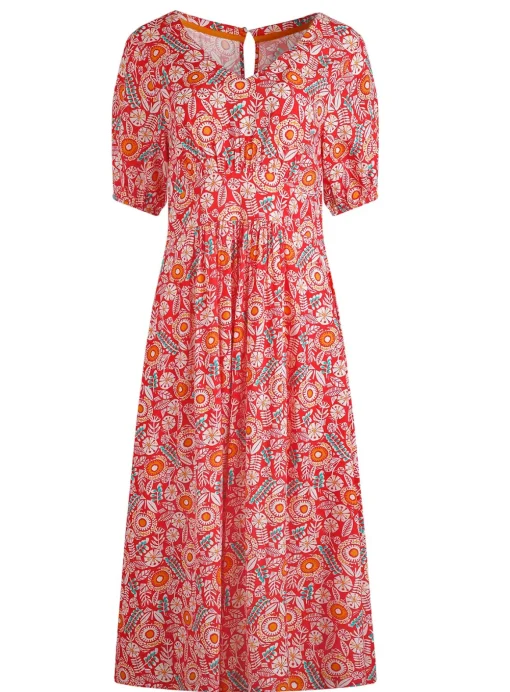 WEIRD FISH Tallahassee Printed Jersey Dress 14