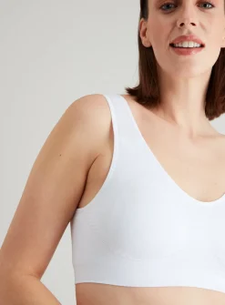 White & Black Seamless Stretch Crop Tops 2 Pack M
