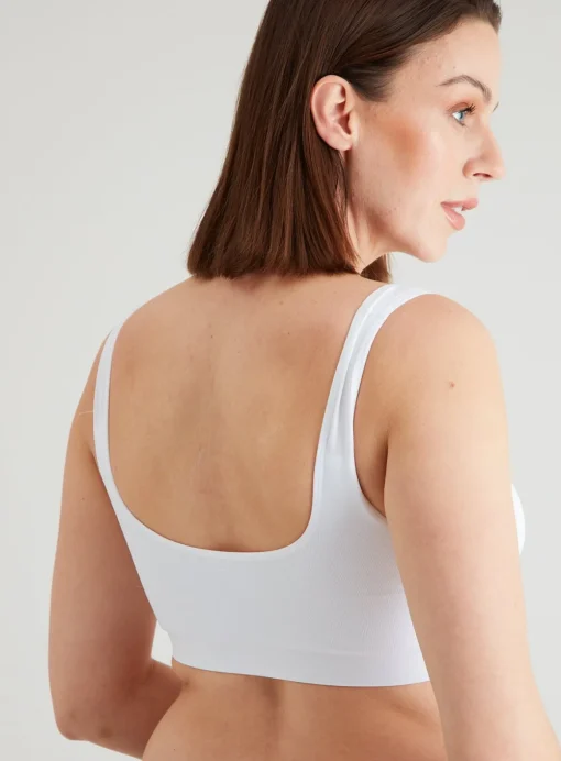 White & Black Seamless Stretch Crop Tops 2 Pack M