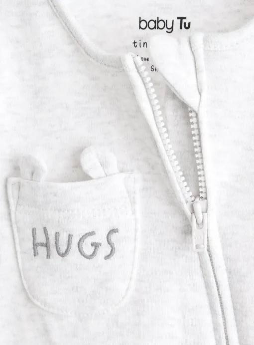 White & Grey Short Sleeve Romper 2 Pack 12-18 months