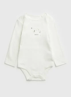 White Aries Zodiac Bodysuit Up to 3 mths