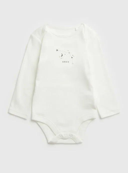 White Aries Zodiac Bodysuit Up to 3 mths
