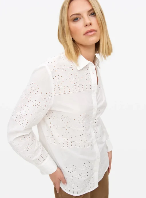 White Broderie Cotton Shirt 18