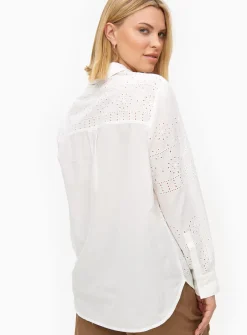 White Broderie Cotton Shirt 18