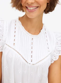 White Broderie Sleeveless Shell Top 8