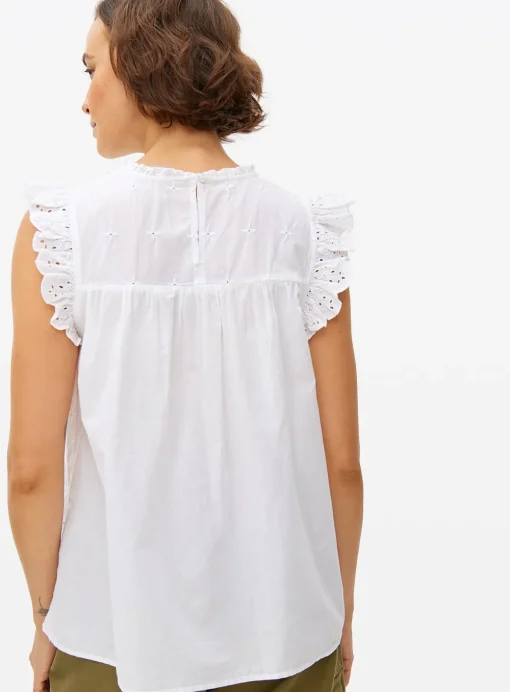 White Broderie Sleeveless Shell Top 8