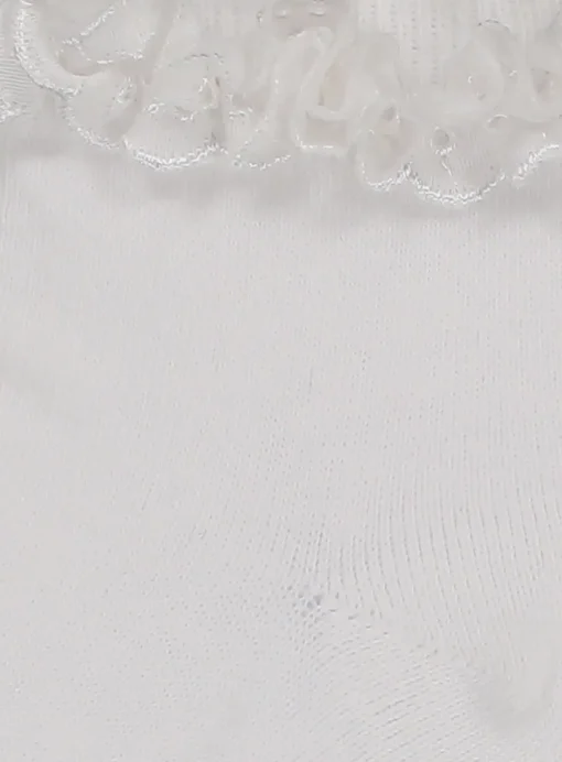 White Broderie Trim Socks 5 Pack 3-5.5