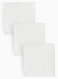 White Cotton Muslin Squares 3 Pack One Size