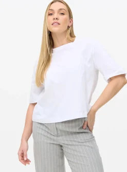 White Crew Neck Boxy T-Shirt XL