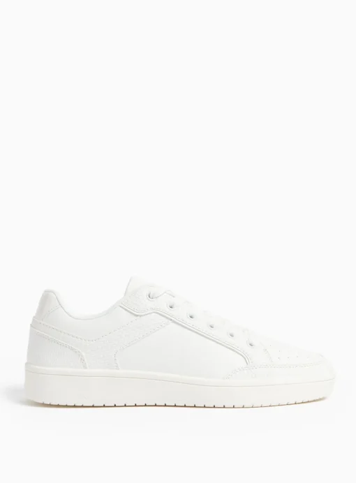 White Croc Panel Lace Up Trainers 5