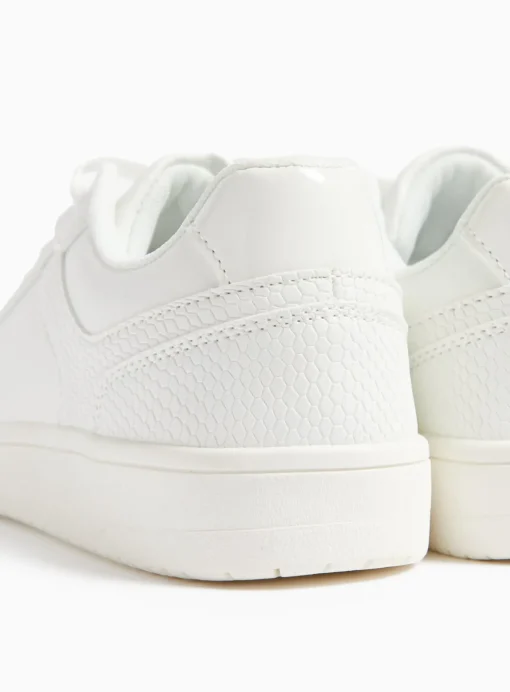 White Croc Panel Lace Up Trainers 5