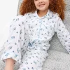 White Double Cloth Floral Print Pyjamas 1-2 years